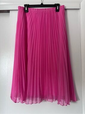 H&M Pleated Midi Skirt - Fuchsia Pink